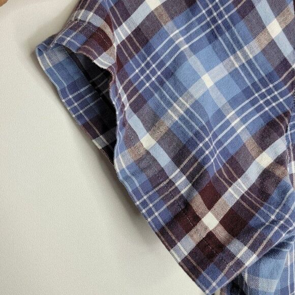 ROWM Blue Plaid Short Sleeve Button-Down Shirt XXL 100% Cotton Madagascar - Picture 8 of 10